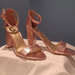 Pre-owned G by GUESS GGSHANTEL3 Women 7.5 M Pink GLITTER HEELS By Guess Women's